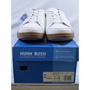 Nunn Bush Mens‎ 9.5 M Ashford White Casual Sneakers SmartScent Bloom Insole